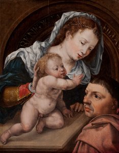 Mary with Child Jesus and Donor of the Painting by Jan Gossaert