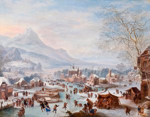 Winter Scene with Skaters by Jan Griffier