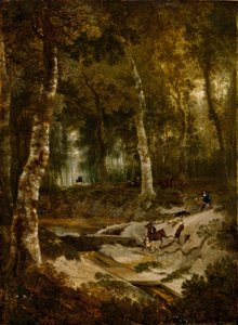 Forest Landscape with Stag Hunt