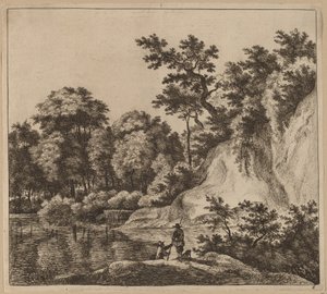 Landscape with River and Rock by Jan Hackaert