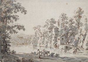 The Watermill by the Ford by Jan Hackaert