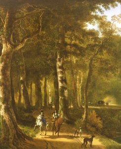 Travellers on a Path in a Wooded Landscape