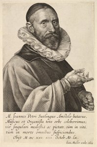 Portrait of Jans Pietersz Sweelinck, pub. 1624 by Jan Harmensz Muller