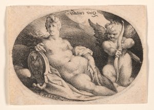 Venus and Cupid in the Clouds by Jan Harmensz. Muller