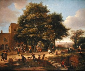 A Country Inn with Skittle Players