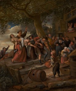 A Pig Belongs in the Sty, c.1673-5 by Jan Havicksz. Steen