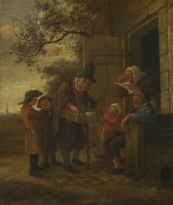 A Pedlar selling Spectacles outside a Cottage by Jan Havickszoon Steen