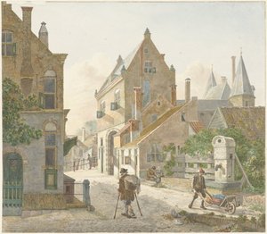 The Waardpoort and the Oude Gracht in Utrecht