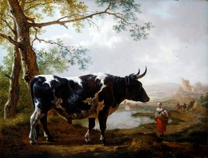 A Prize Bull in a Verdant Landscape