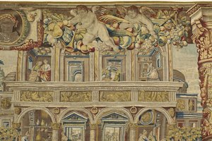Palace and Musician Angel (detail) by Jan II Raes