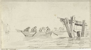 Rowboat with Figures on a River