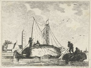 Two Hay Barges by Jan Izaak van Mansvelt