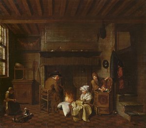 Interior Scene, Next to the Chimney by Jan Josef the Elder Horemans