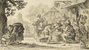 A Farmers Card Game in front of the Inn, 1624 by Jan Josephsz van Goyen