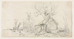 Sketch of Landscape with Cottage, c. 1630
