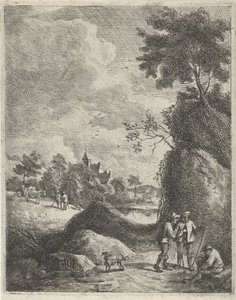 Landscape with Travelers and Two Shepherds by Jan Lauwryn Krafft (I)