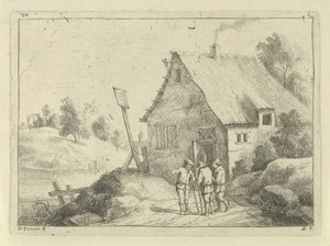Talking Men in Front of a House