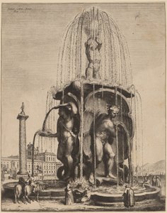 The Fountain and the Column of Trajan in Rome by Jan Lutma II