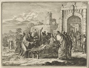 Christ Raises the Son of the Widow of Nain by Jan Luyken