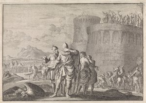 Hyrcanus, Son of Simon, Turns Away during the Siege of the Dagon Fortress by Jan Luyken
