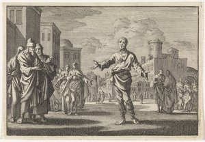 Jesus, Son of Ananus, Walks Through the Streets of Jerusalem by Jan Luyken