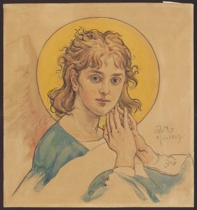 Bust of an Angel, Design for Polychromy for St. Mary