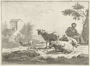 Shepherdess with Flock of Sheep by Jan Matthias Cok