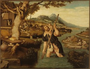 Landscape with Saint Christopher by Jan Mostaert
