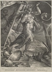 Bellona Leading the Imperial Armies Against the Turks by Jan Muller after Bartholomaeus Spranger
