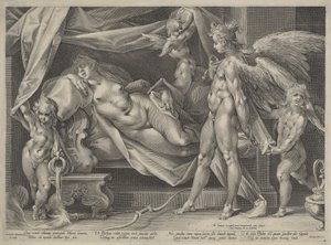 Cupid and Psyche by Jan Muller, after Bartholomaeus Spranger