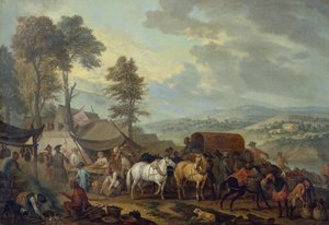 Piedmontese Soldiers in an Italian Village