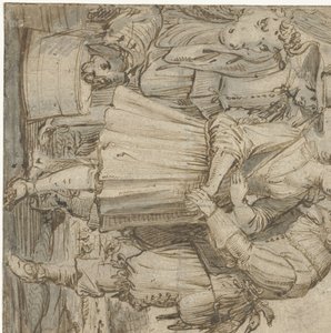 Aged Hunter and a Young Woman by Jan Philipsz. van Bouckhorst