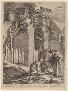 The Prophet Elijah with the Widow of Zarephath by Jan Pietersz Saenredam, after Abraham Bloemaert