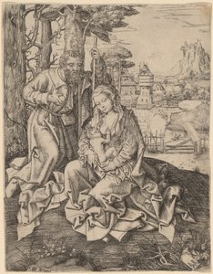 The Holy Family in a Landscape by Jan Rombouts the Elder