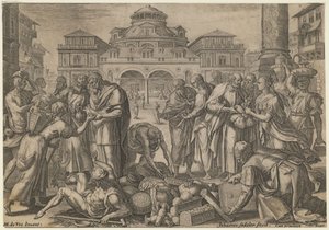 The Apostles Distribute the Money to Those in Need by Jan Sadeler
