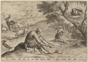 God Appearing to Moses by Jan Sadeler I, after Maarten van Cleef