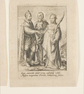 A Marriage Founded Solely on Pure and Chaste Love, Which is Blessed by Christ (engraving) by Jan Saenredam