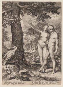 Adam and Eve before the Tree of Knowledge, from History of the First Parents of Man by Jan Saenredam