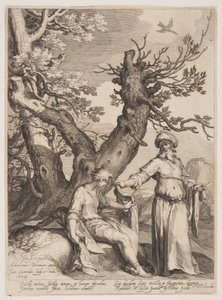 Ahajah Divides his Cloak into Twelve Parts, from Four Scenes from the Life of the Prophets, Isaiah, Ahajah and Elisha by Jan Saenredam