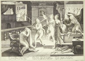 The Wise and Foolish Virgins Receive Their Lamps by Jan Saenredam
