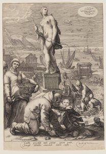 Diana Presiding over Navigation and Fishing, from Seven Planetary Gods by Jan Saenredam