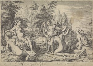 Diana discovers the pregnancy of Callisto by Jan Saenredam
