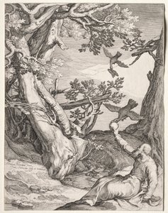 Elijah in the Wilderness Fed by Ravens