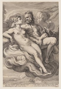 Jupiter and Juno Seated in the Clouds, from Three Paired Gods and Goddesses by Jan Saenredam