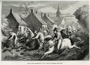 Race of oxen in Braesschaet (engraving by Jan Swerts, to illustrate the story 