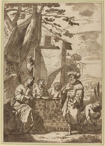 Abraham Entertaining the Angels by Jan Tengnagel