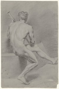 Seated Male Nude, Turned to the Left by Jan Tersteeg (possibly)