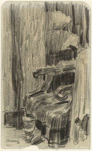 Partially Curtain-Covered Armchair by Jan Toorop