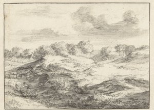 Dune Landscape, with a Cottage in the Distance by Jan Vermeer van Haarlem (I) (attributed to)