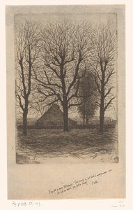 Farm Between Tall Trees, Ewijkshoeve by Jan Veth (signed by artist)